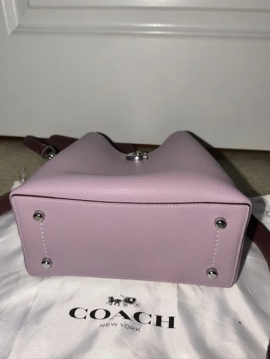 Coach Willow Bucket Shoulder Bag Colorblock Faded Purple Leather - Picture 11 of 16